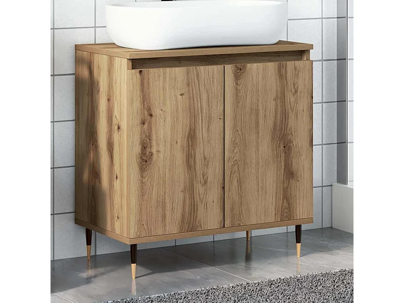 Armario de baño madera de ingeniería roble artisan 58x33x60 cm