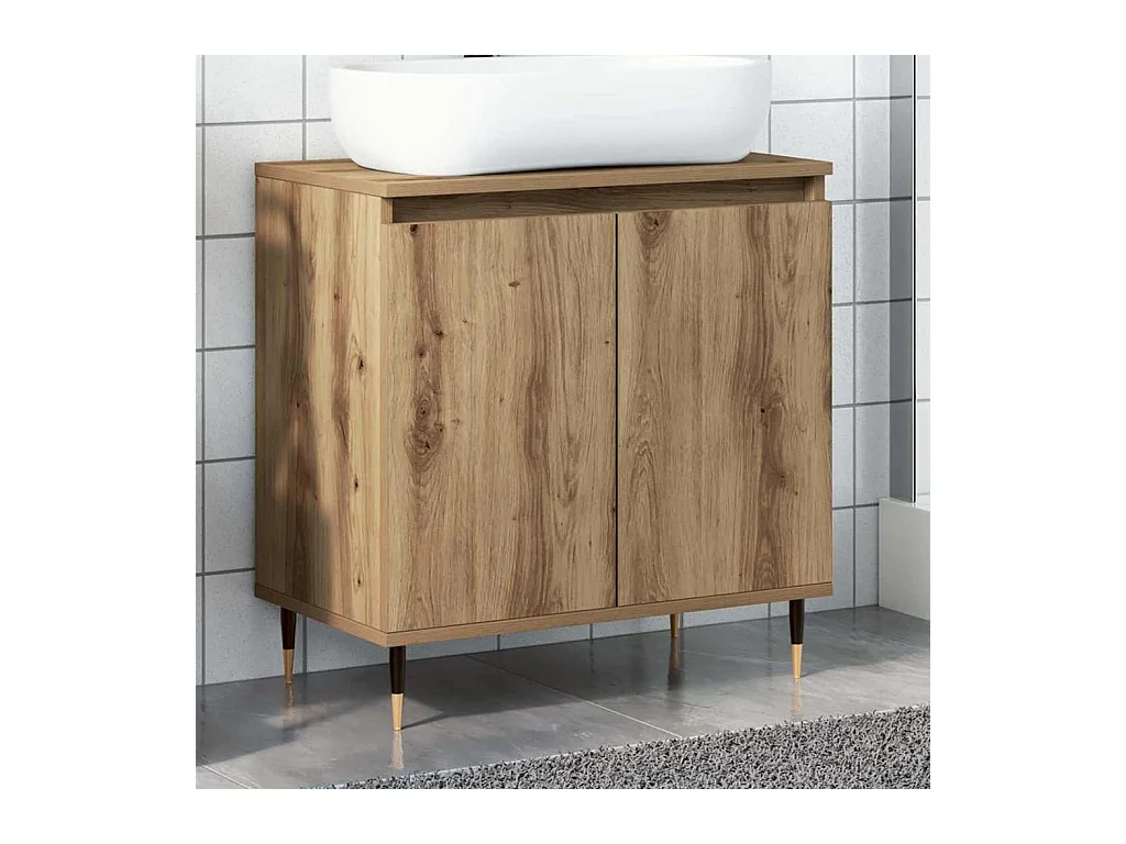 Armoire de salle de bain chêne artisanal 58x33x60 cm