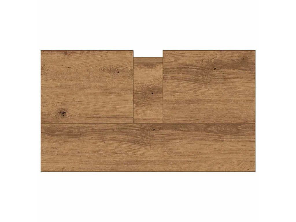 Badkamerkast 58x33x60 cm bewerkt hout artisanaal eikenkleurig