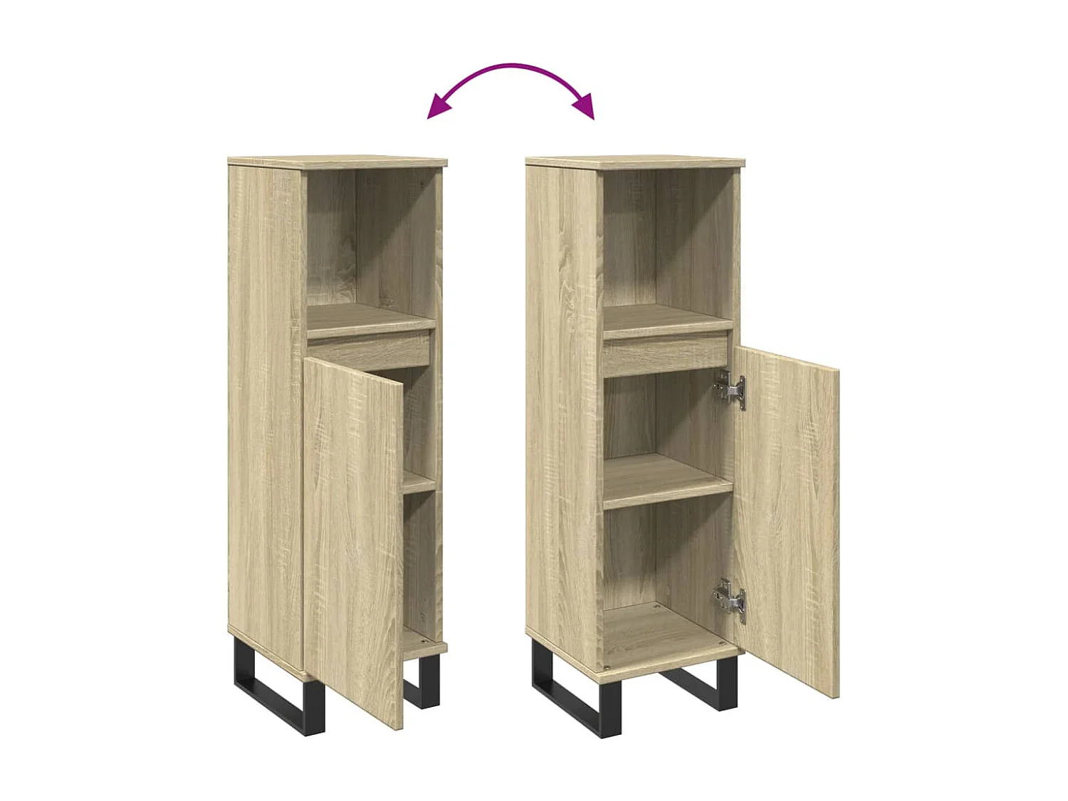 Armoire salle de bain chêne sonoma 30x30x100 cm