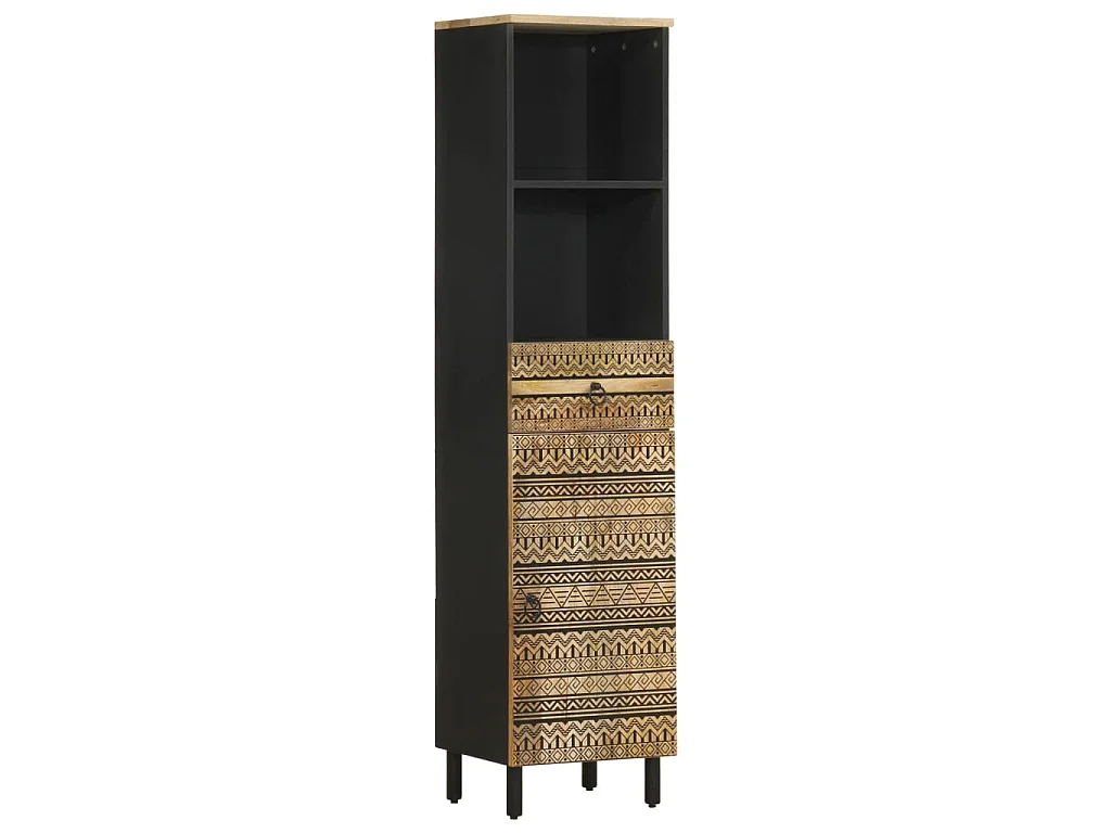 Badkamerkast 38x33,5x160 cm massief mangohout