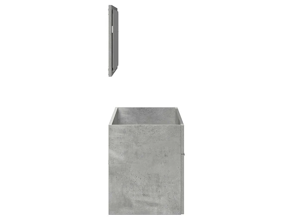 Mobile da Bagno con Specchio Grigio Cemento Legno Multistrato
