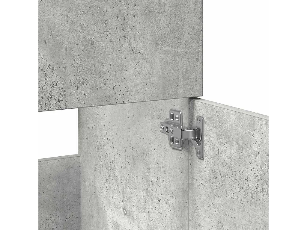 Mobile da Bagno con Specchio Grigio Cemento Legno Multistrato