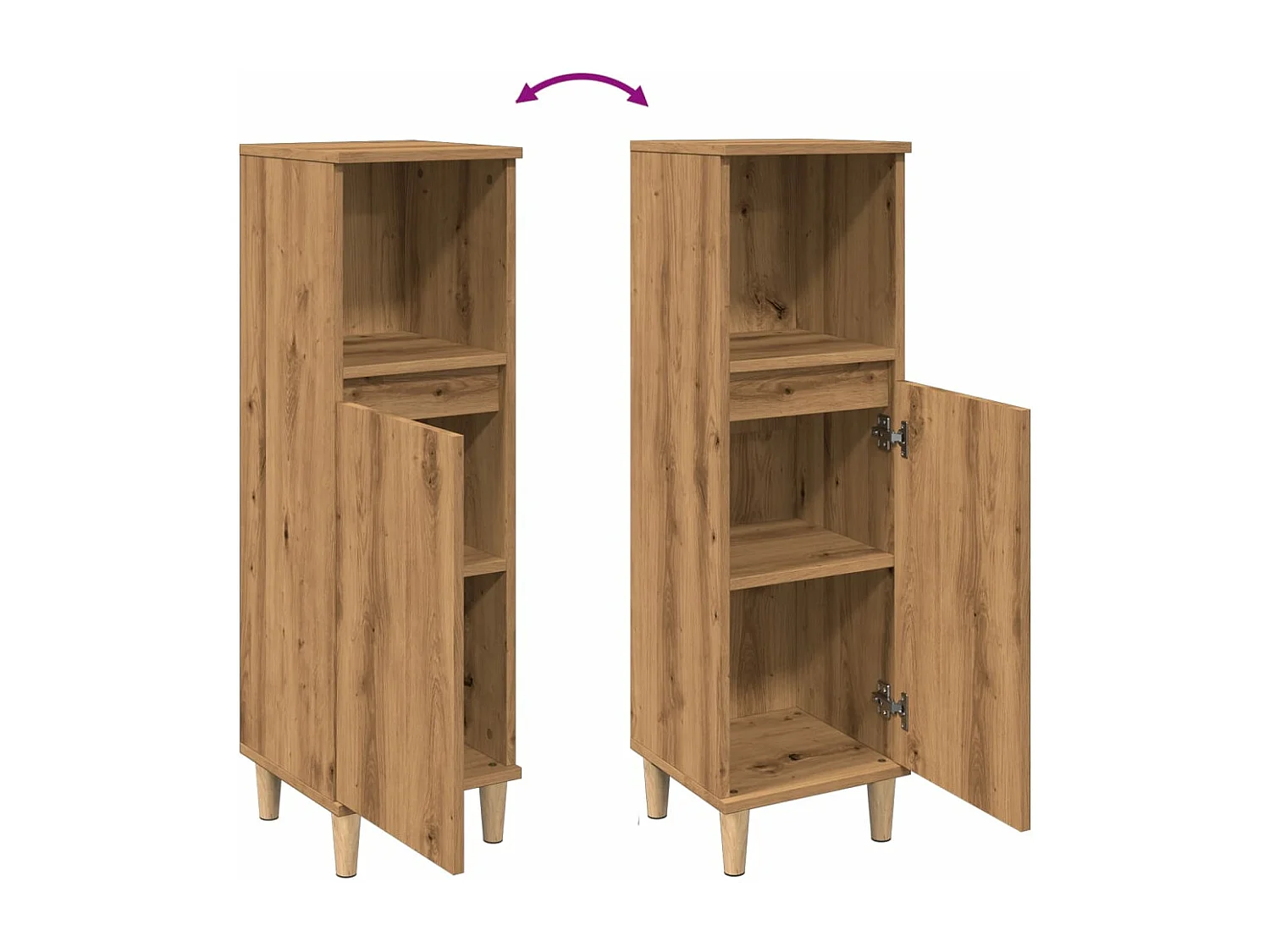 Armario de baño madera de ingeniería roble artisan 30x30x100 cm