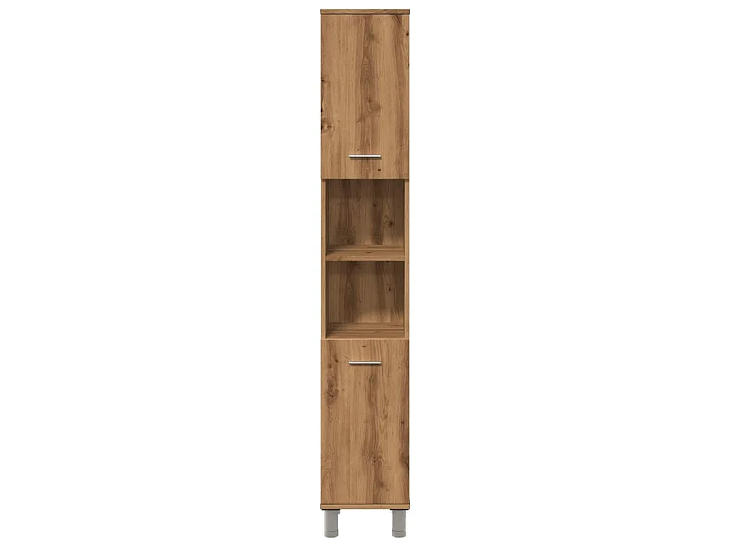 Armoire de salle de bain chêne artisanal 30x30x179 cm