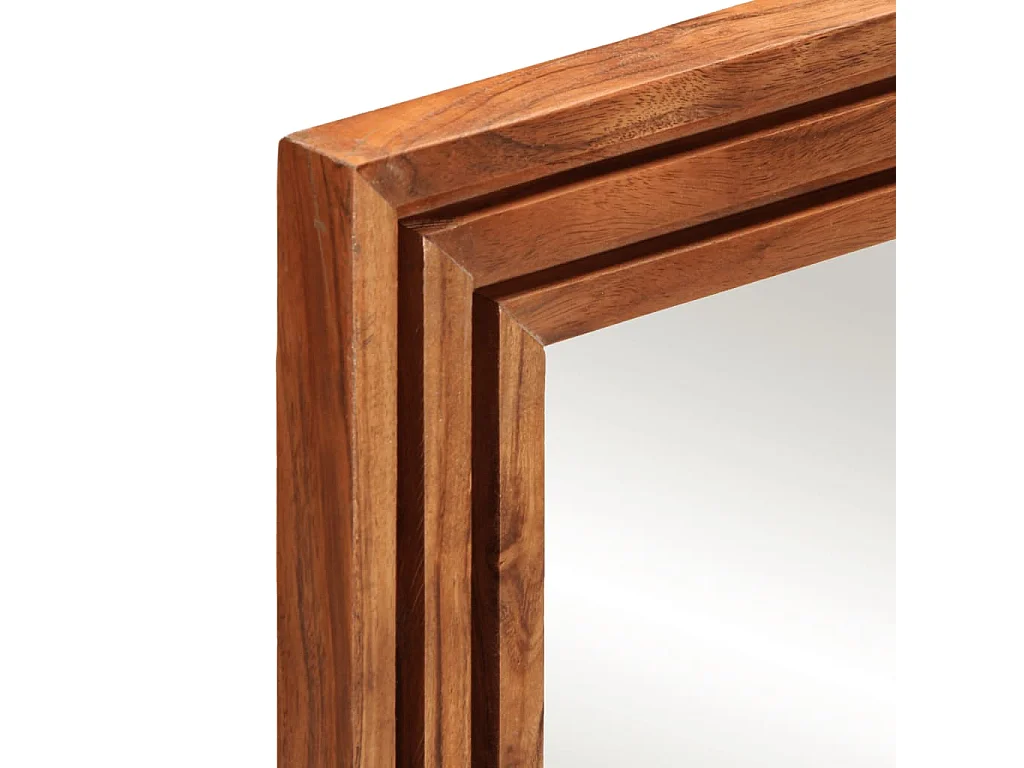 Espejo de baño madera maciza de acacia y vidrio 50x70 cm