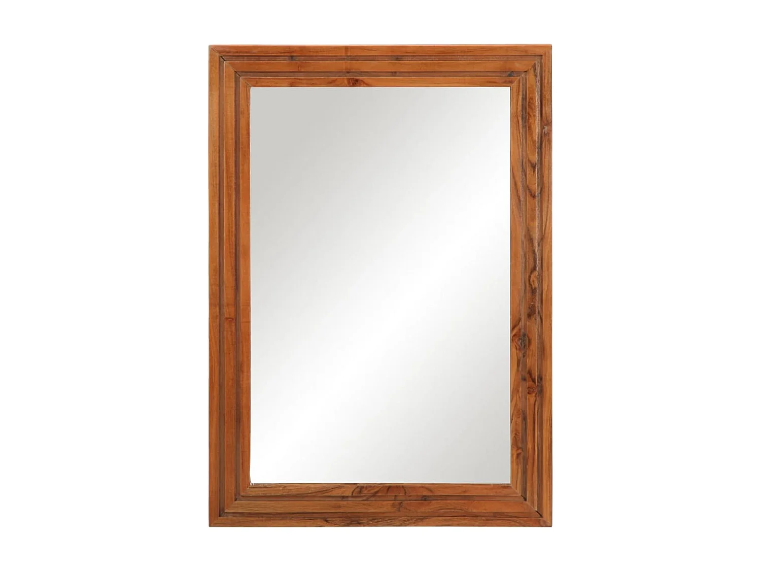 Badspiegel 50x70 cm Massivholz Akazie und Glas