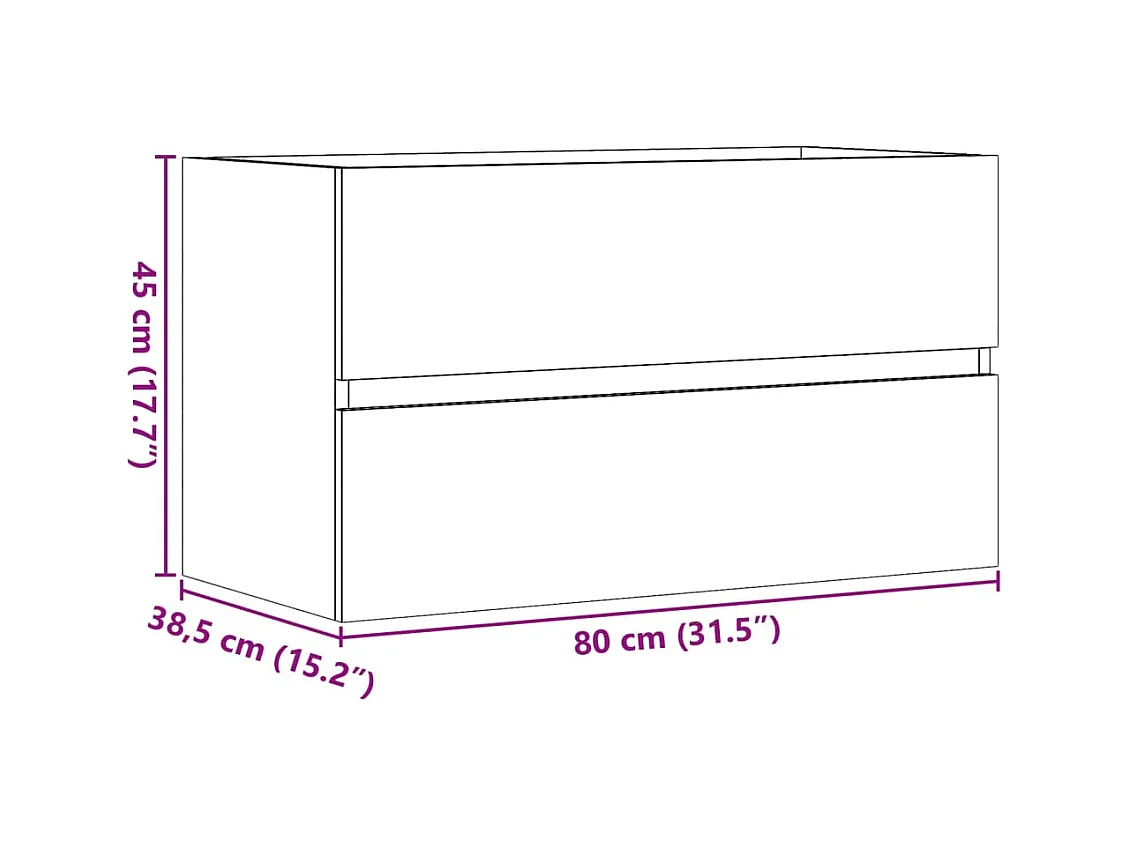 Armoire de salle de bain suspendue gris béton bois d'ingénierie