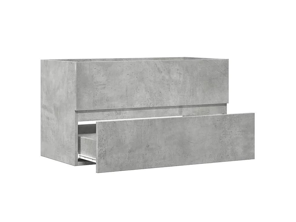Armoire de salle de bain suspendue gris béton bois d'ingénierie