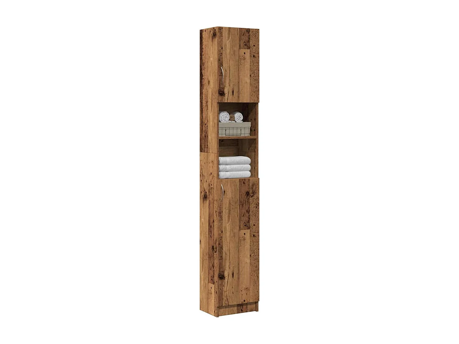 Badschrank Altholz-Optik 32x25,5x190 cm Holzwerkstoff