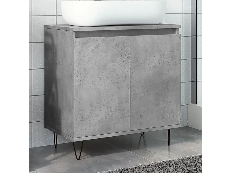 Armoire de bain gris béton 58x33x60 cm bois d'ingénierie