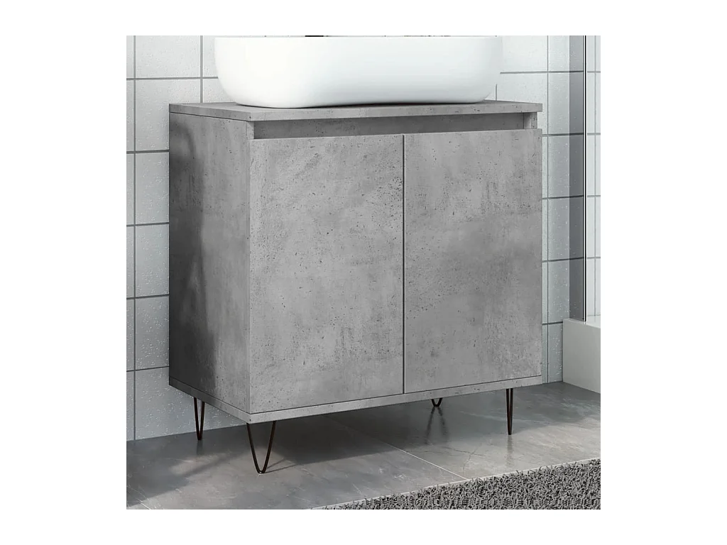 Armoire de bain gris béton 58x33x60 cm bois d'ingénierie