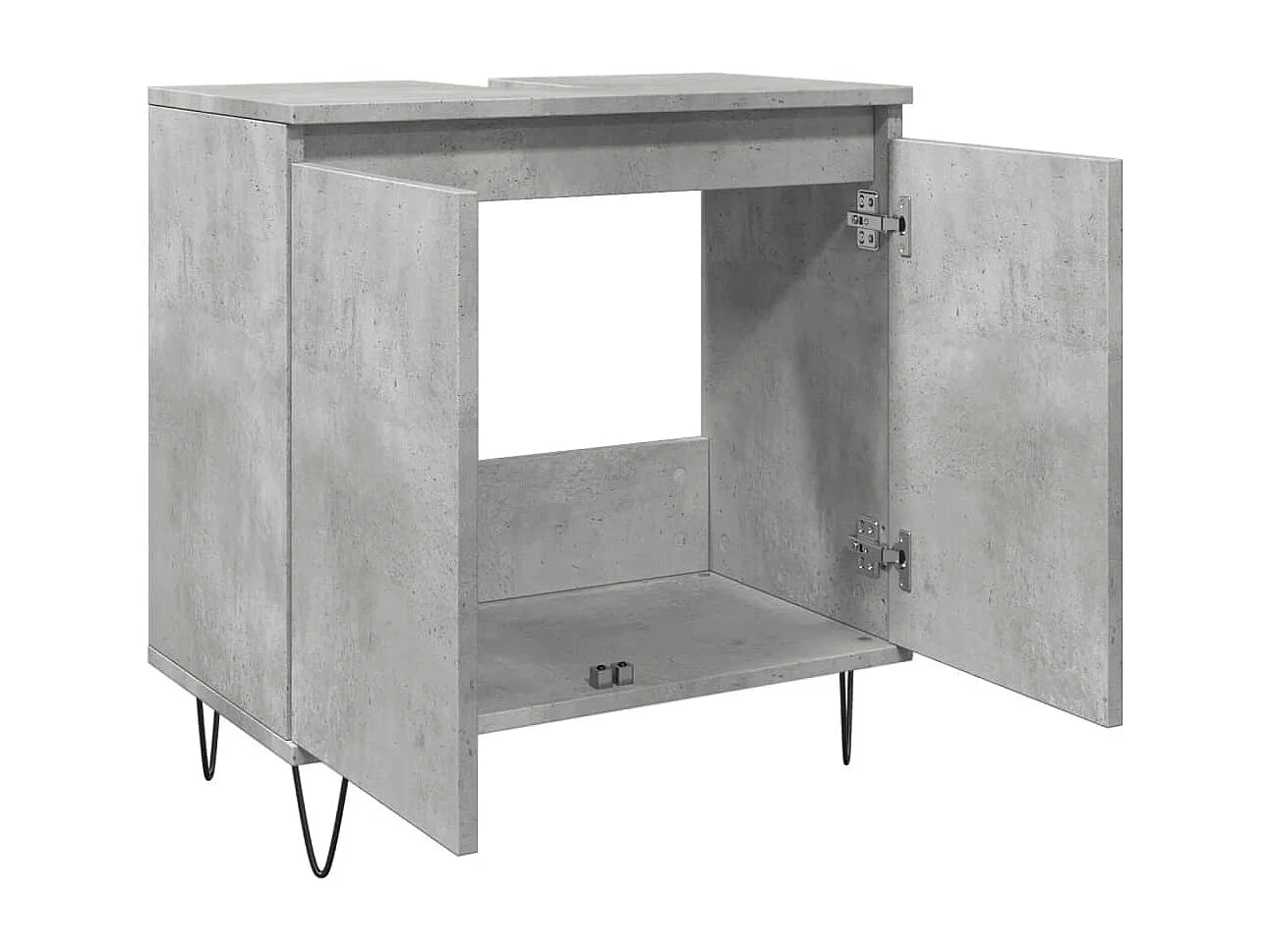 Armoire de bain gris béton 58x33x60 cm bois d'ingénierie