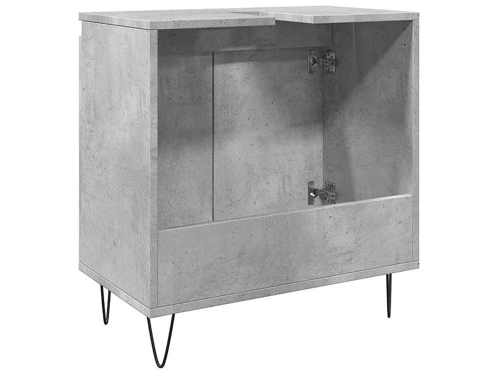 Armadietto da Bagno Grigio Cemento 58x33x60cm Legno Multistrato