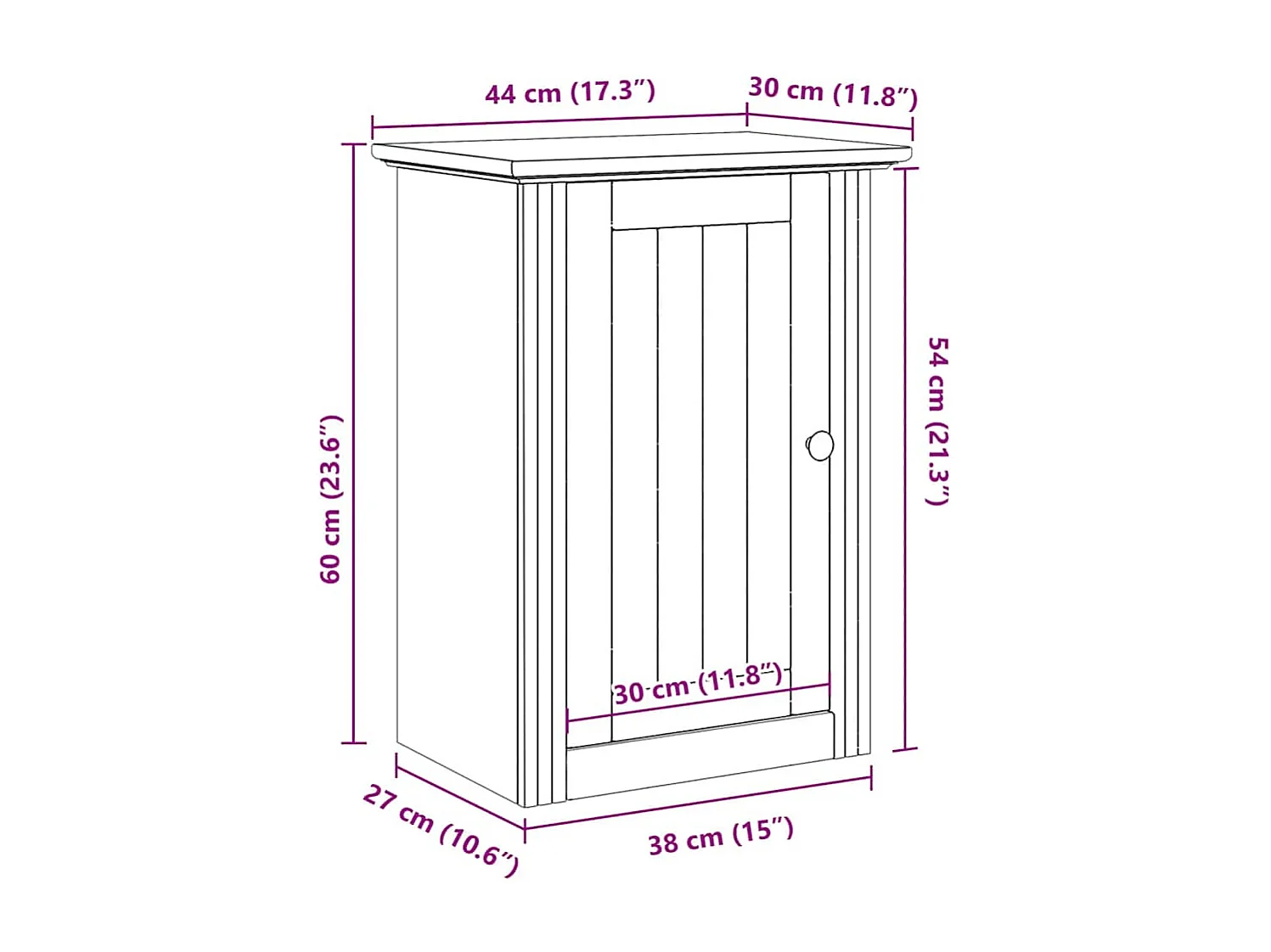 Armoire murale de salle de bain BODO gris 44x30x60 cm