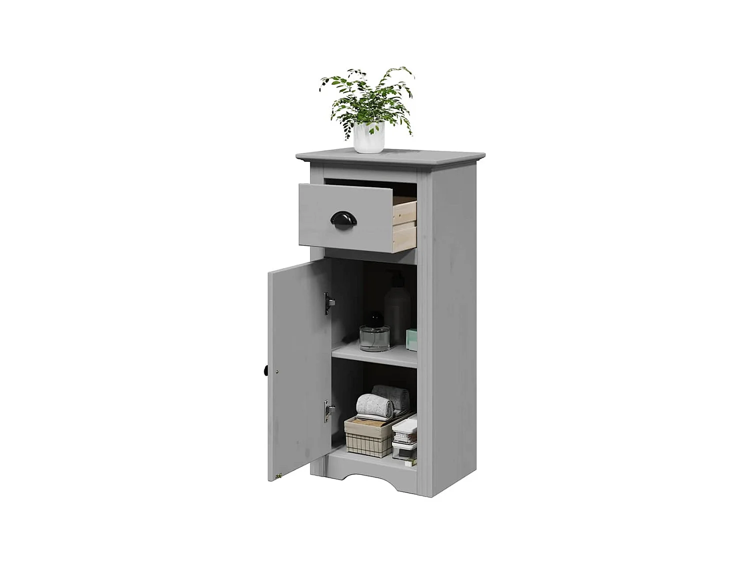 Armoire de salle de bain BODO gris 44x30x90 cm