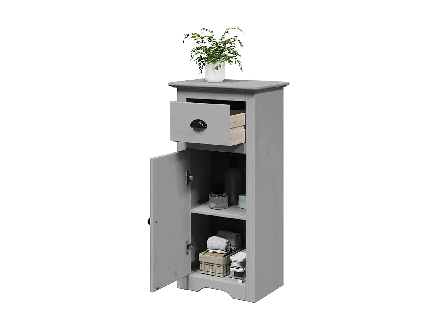 Armoire de salle de bain BODO gris 44x30x90 cm