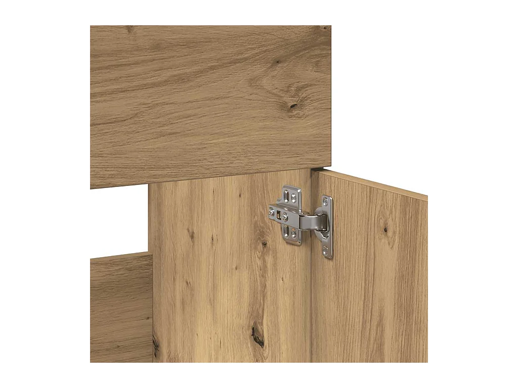 Armoire de salle de bain avec miroir chêne artisanal