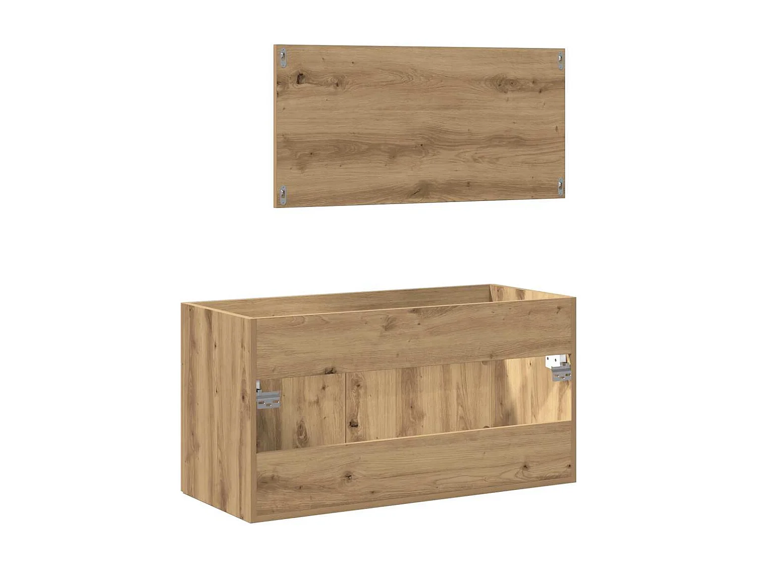 Mobile da Bagno con Specchio Rovere Artigianale Truciolato