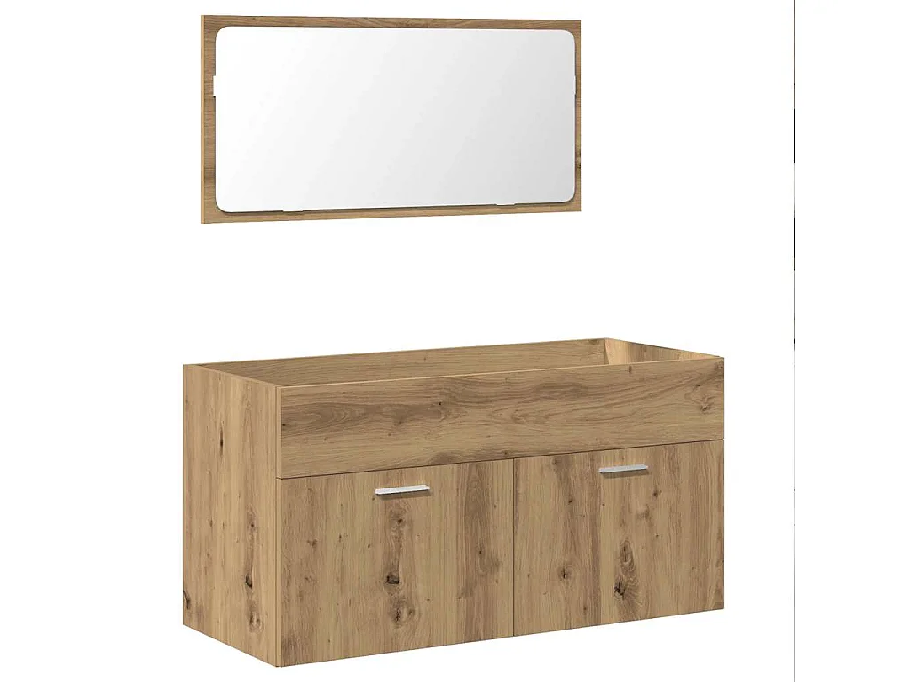 Badschrank mit Spiegel Artisan-Eiche Holzwerkstoff