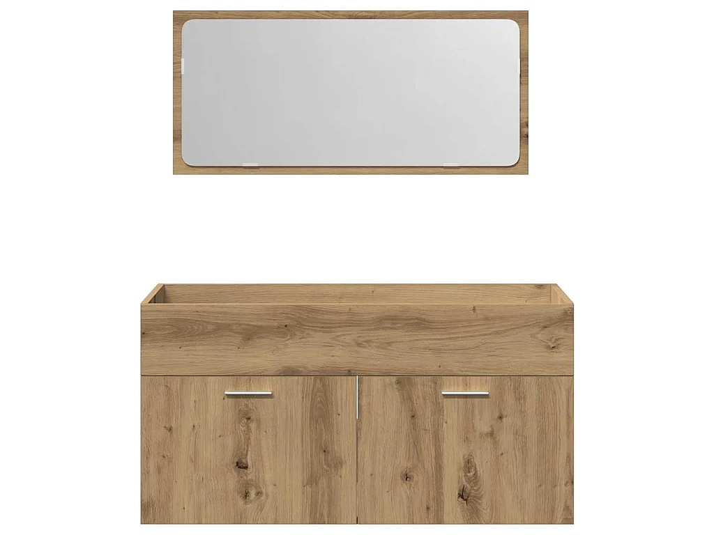 Badschrank mit Spiegel Artisan-Eiche Holzwerkstoff