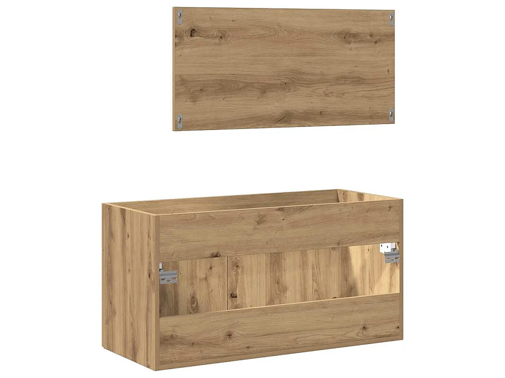 Badschrank mit Spiegel Artisan-Eiche Holzwerkstoff