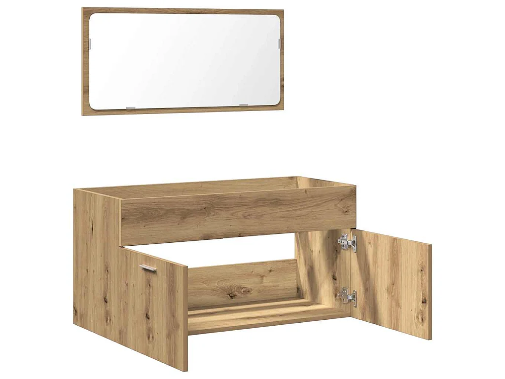 Badschrank mit Spiegel Artisan-Eiche Holzwerkstoff