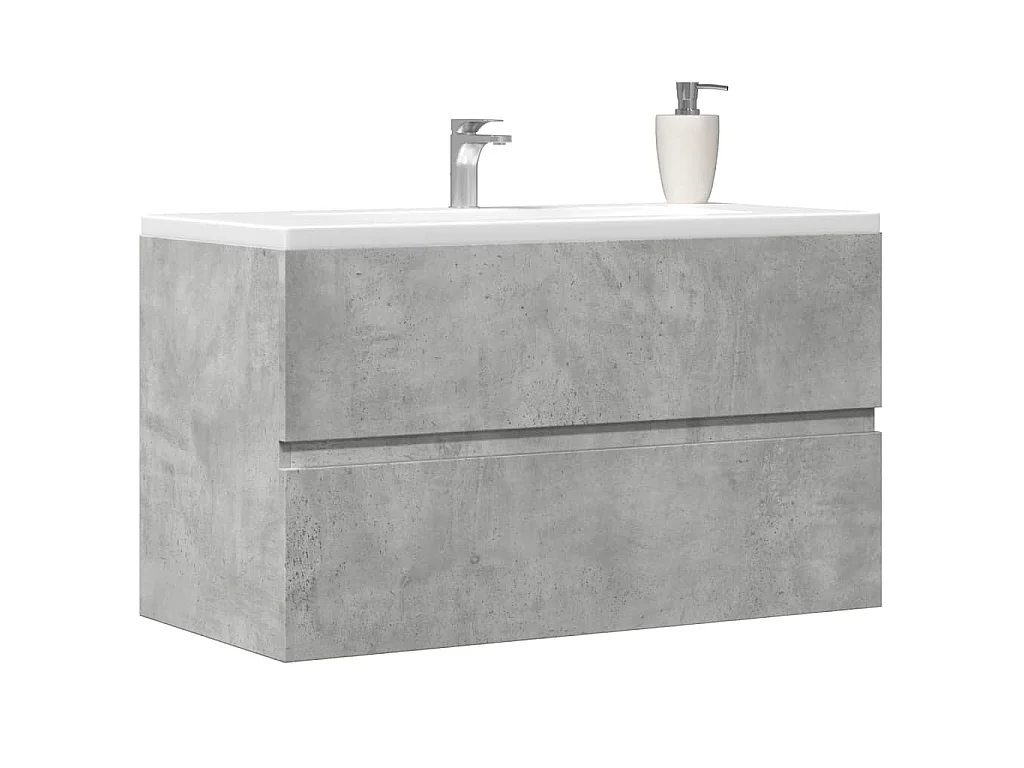 Armoire d'évier Gris béton 90x38,5x45 cm Aggloméré