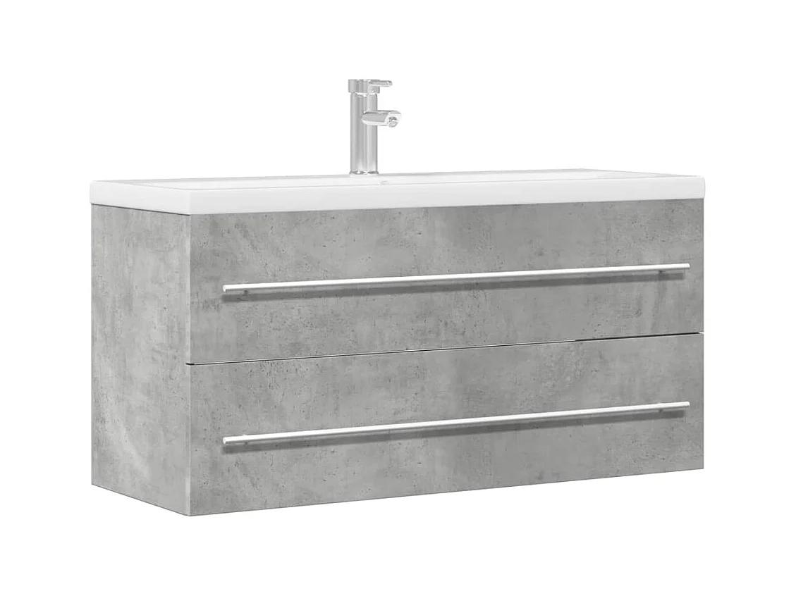 Armoire d'évier Gris béton 100x38,5x48 cm Aggloméré