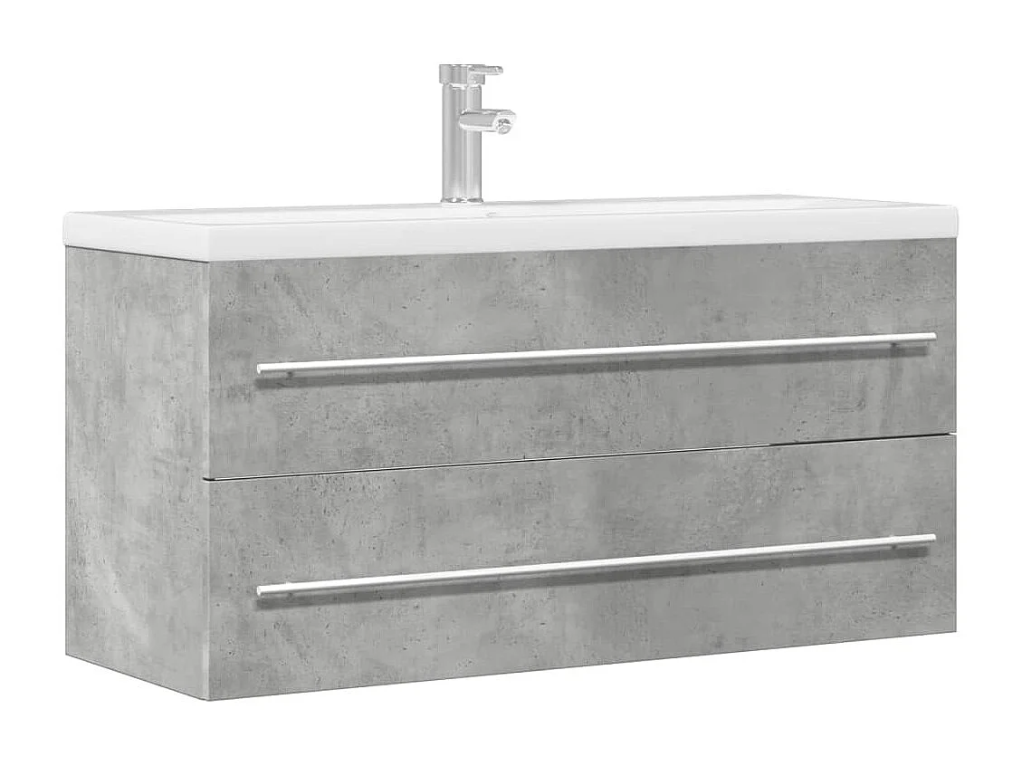 Armoire d'évier Gris béton 100x38,5x48 cm Aggloméré