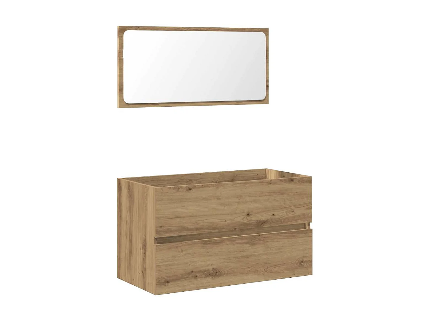 Móvel de casa banho com espelho madeira de carvalho artesanal