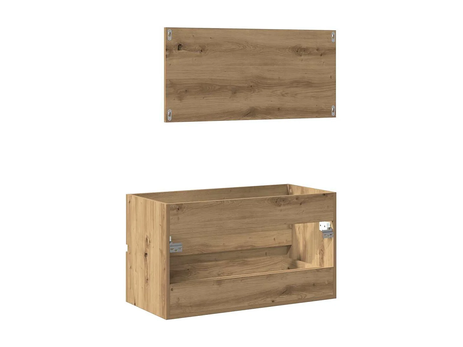 Móvel de casa banho com espelho madeira de carvalho artesanal