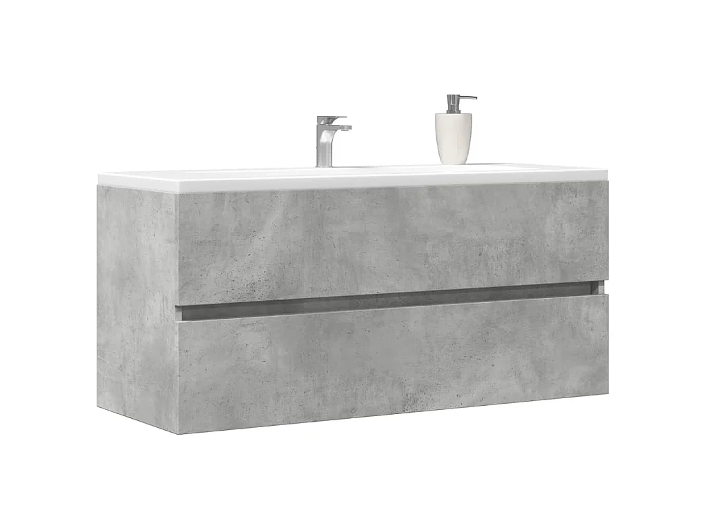Mobile Lavabo Grigio Cemento 100x38,5x45cm in Legno Multistrato