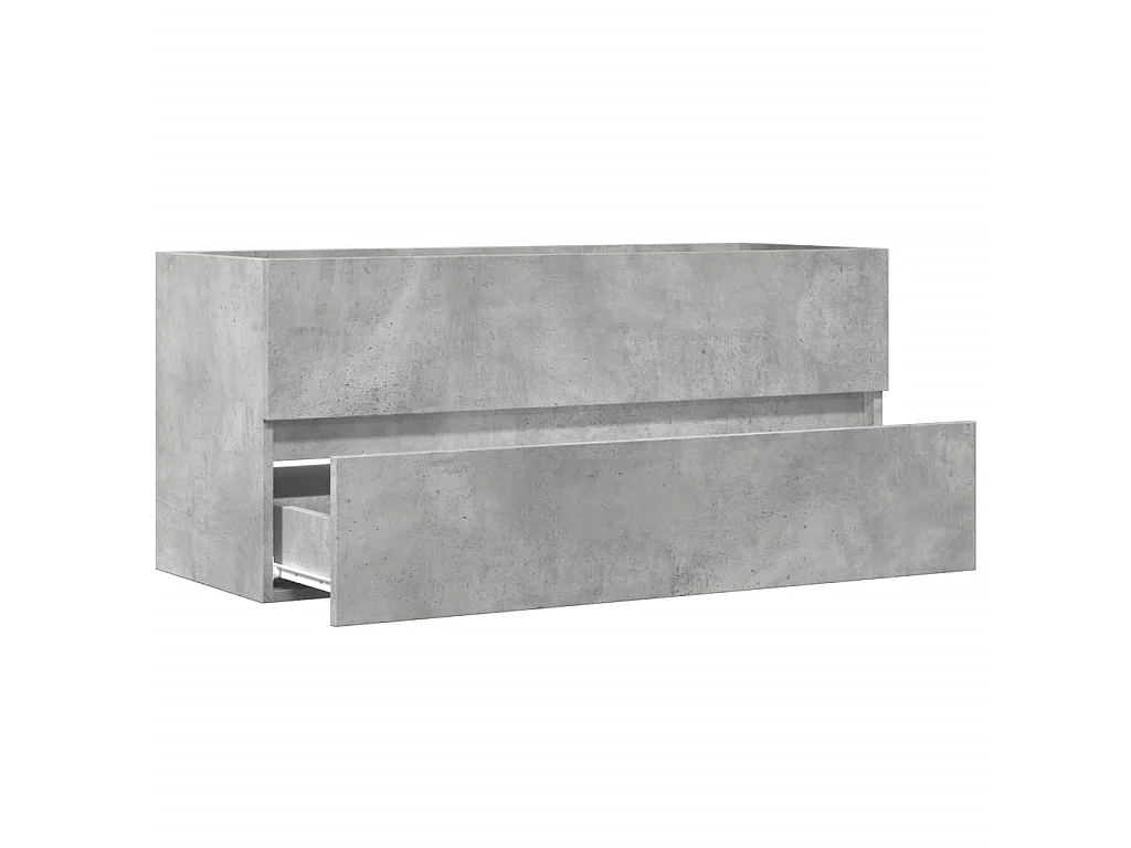 Mobile Lavabo Grigio Cemento 100x38,5x45cm in Legno Multistrato
