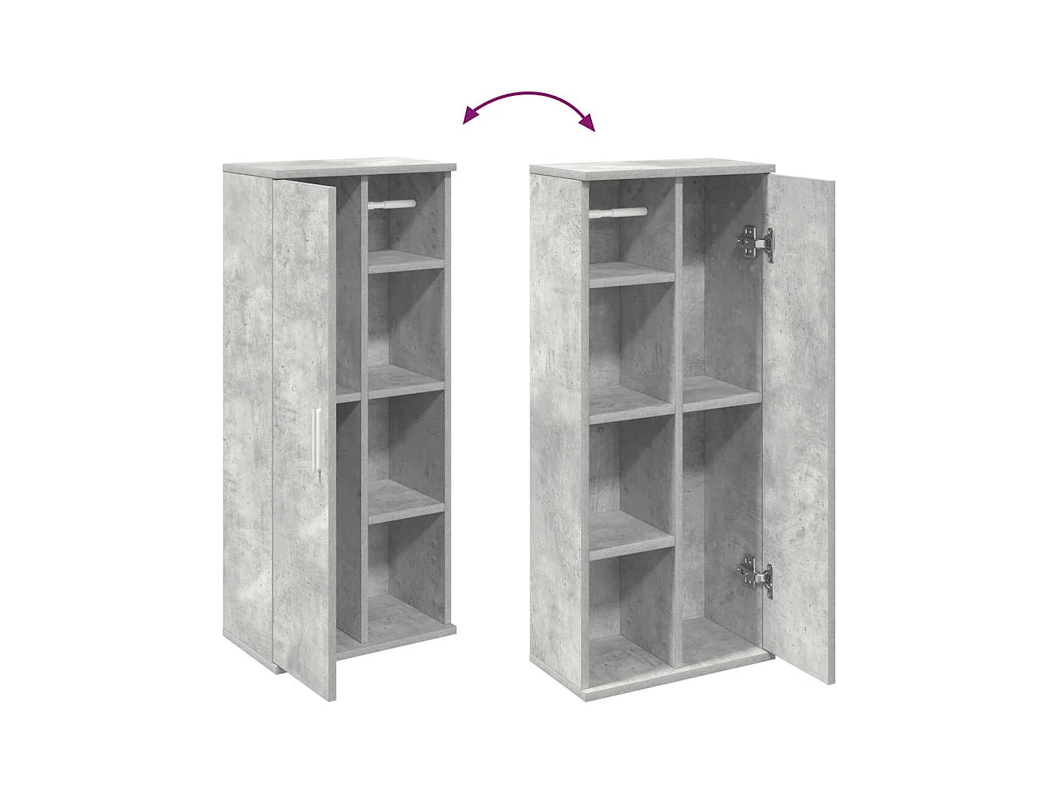 Meuble de salle de bain avec porte-rouleau gris béton