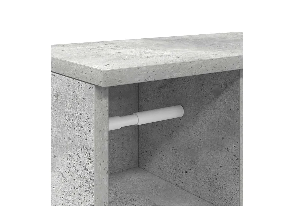 Meuble de salle de bain avec porte-rouleau gris béton