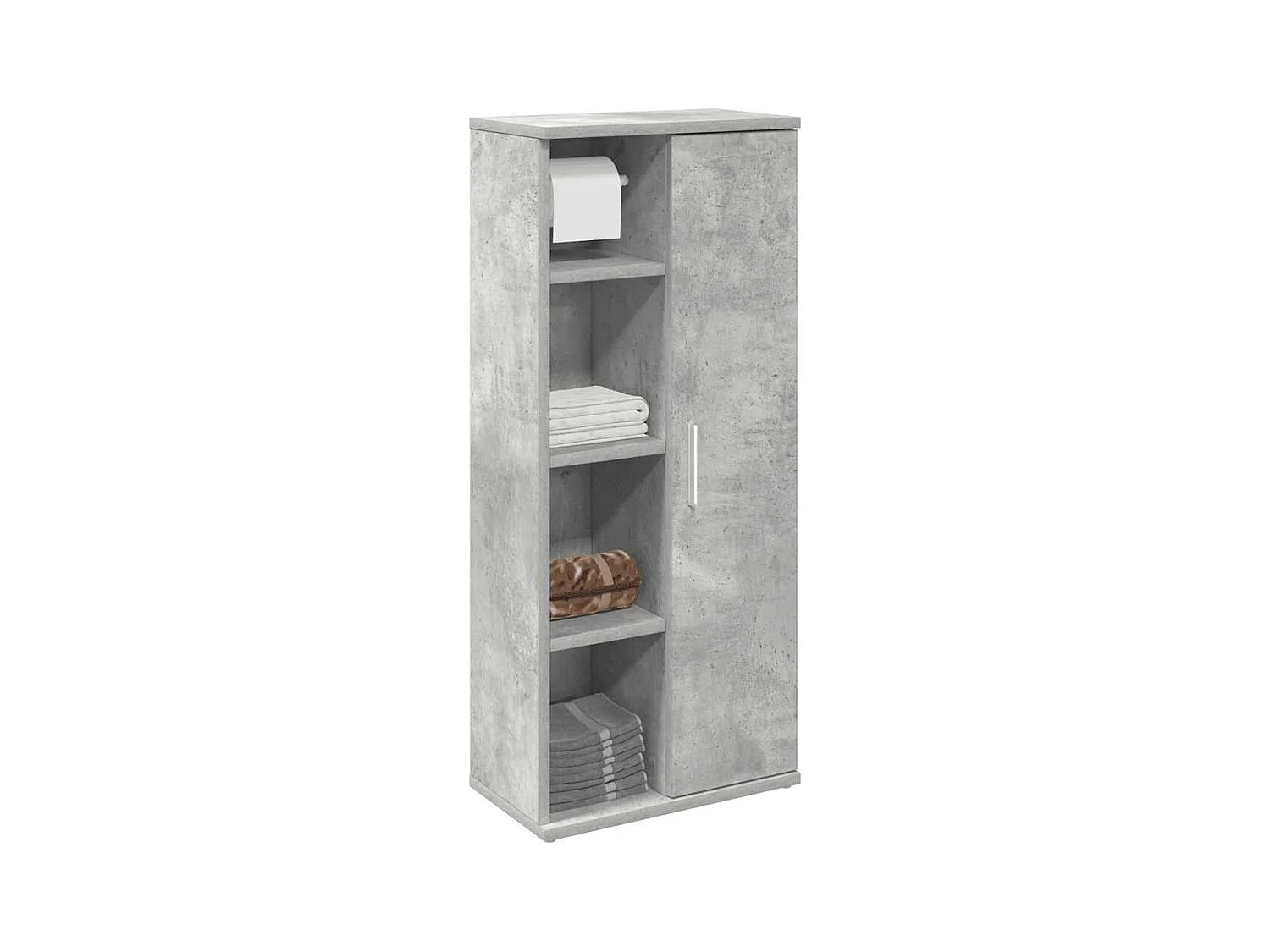 Meuble de salle de bain avec porte-rouleau gris béton
