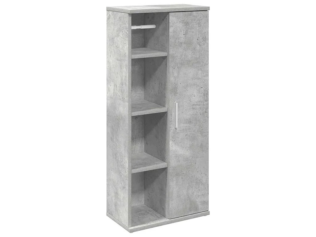 Badkamerkast met rolhouder 39x22x90 cm betongrijs