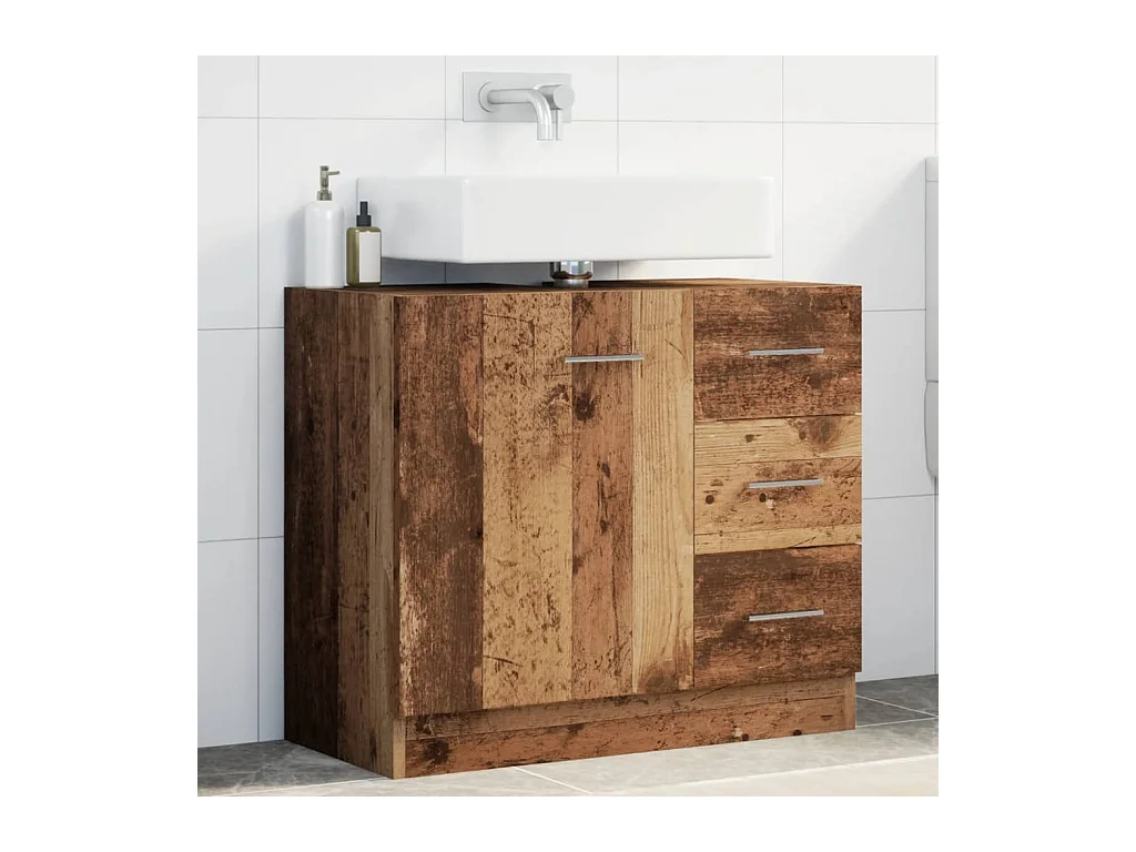 Armoire d'évier vieux bois 63x30x54 cm bois d'ingénierie