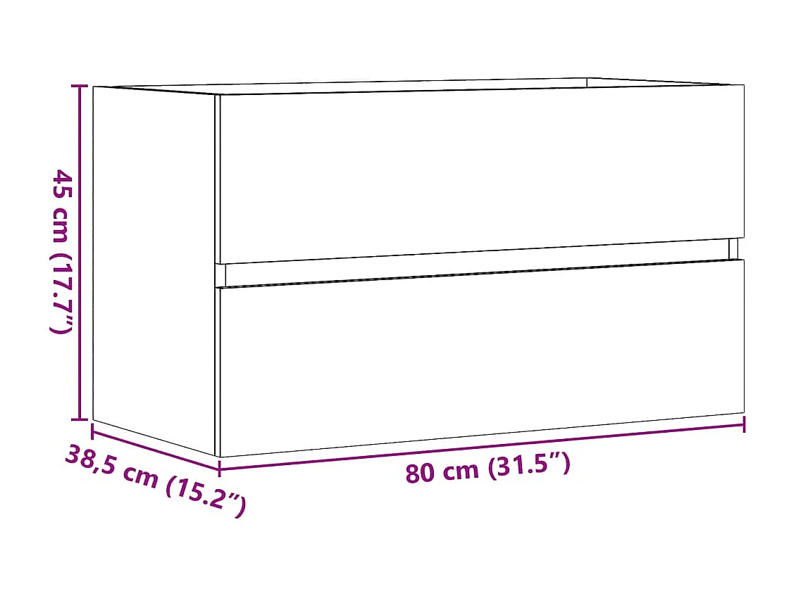 Armoire de salle de bain suspendue vieux bois bois d'ingénierie