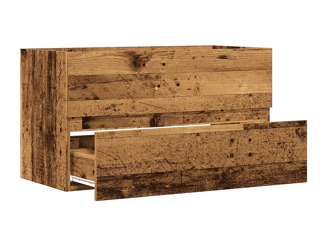 Armoire de salle de bain suspendue vieux bois bois d'ingénierie