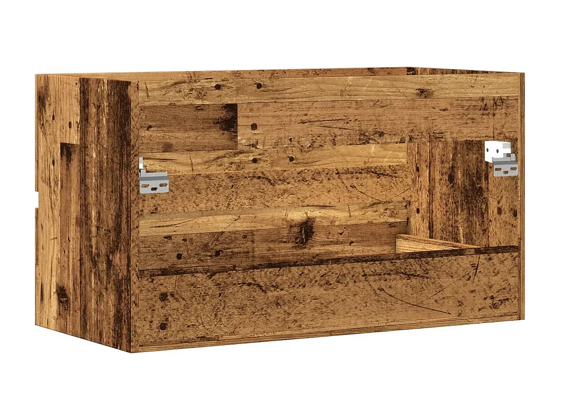 Armoire de salle de bain suspendue vieux bois bois d'ingénierie