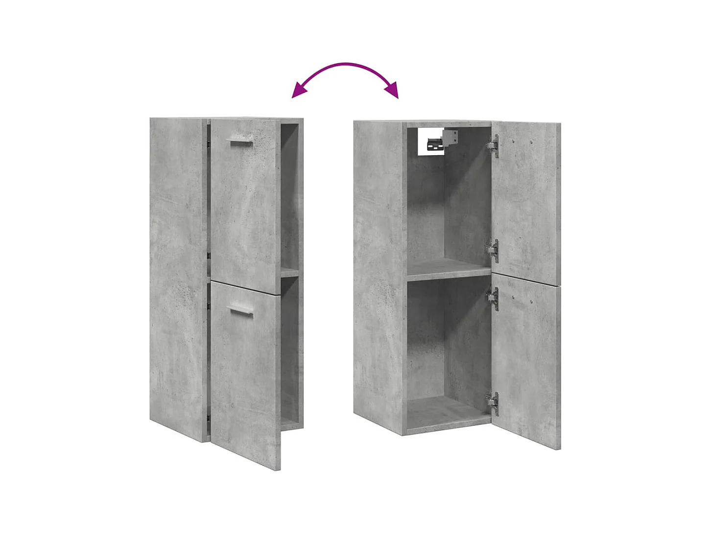 Armoire de salle de bain suspendue gris béton bois d'ingénierie