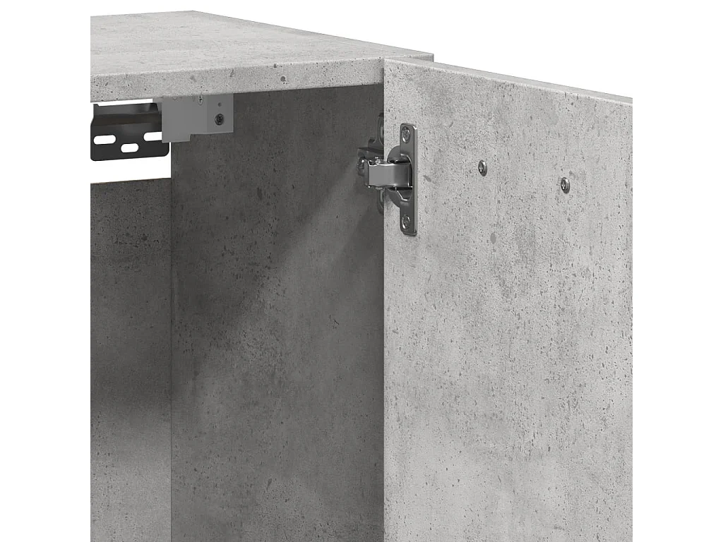 Armoire de salle de bain suspendue gris béton bois d'ingénierie