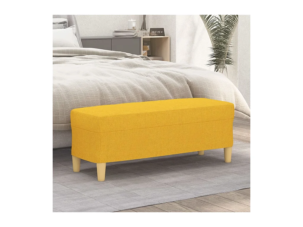 Banc Jaune clair 100x35x41 cm Tissu