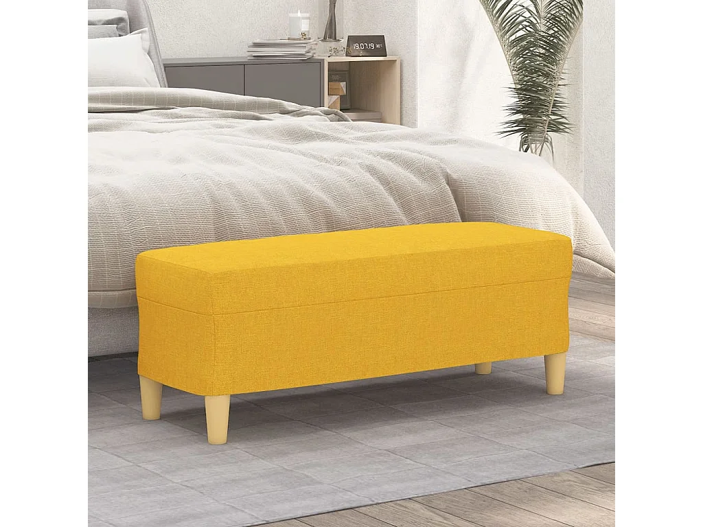 Sitzbank Hellgelb 100x35x41 cm Stoff
