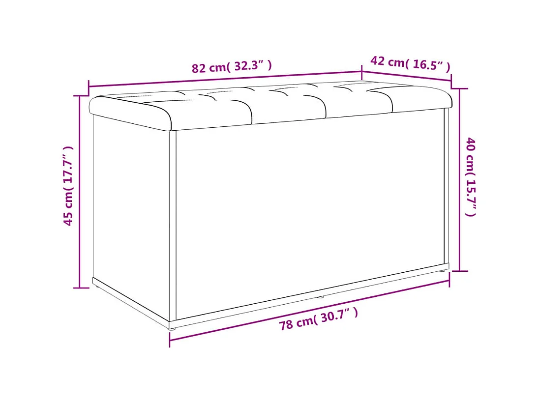 Sitzbank mit Stauraum Weiß 82x42x45 cm Holzwerkstoff