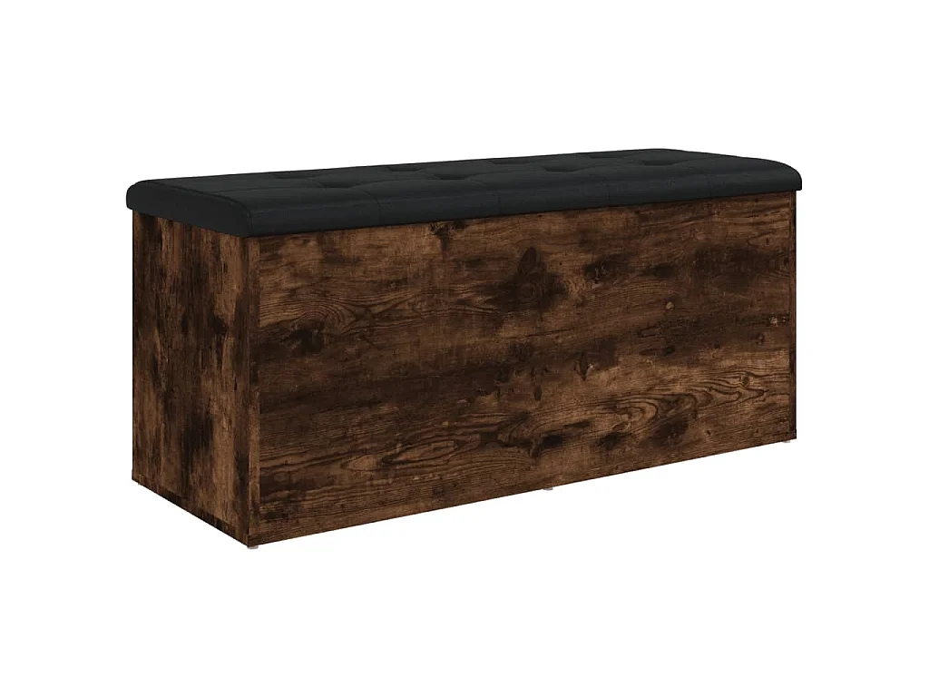 Opbergbankje 102x42x45 cm bewerkt hout gerookt eikenkleurig
