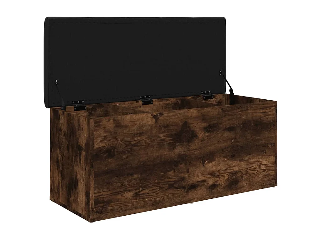 Opbergbankje 102x42x45 cm bewerkt hout gerookt eikenkleurig