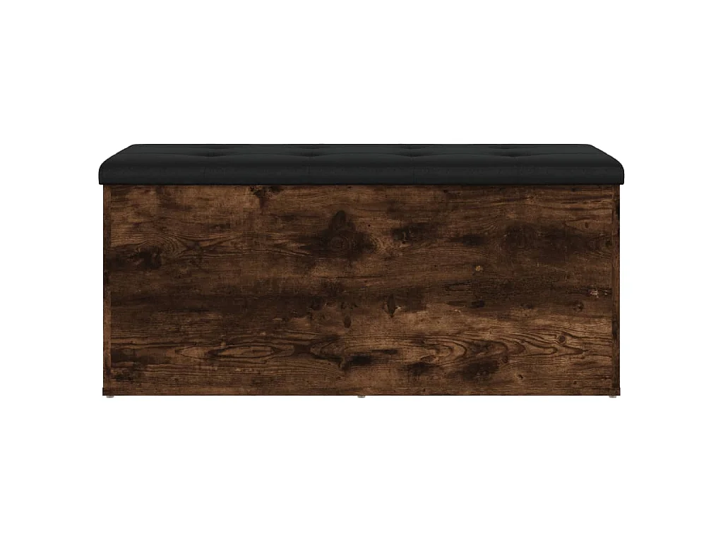 Opbergbankje 102x42x45 cm bewerkt hout gerookt eikenkleurig